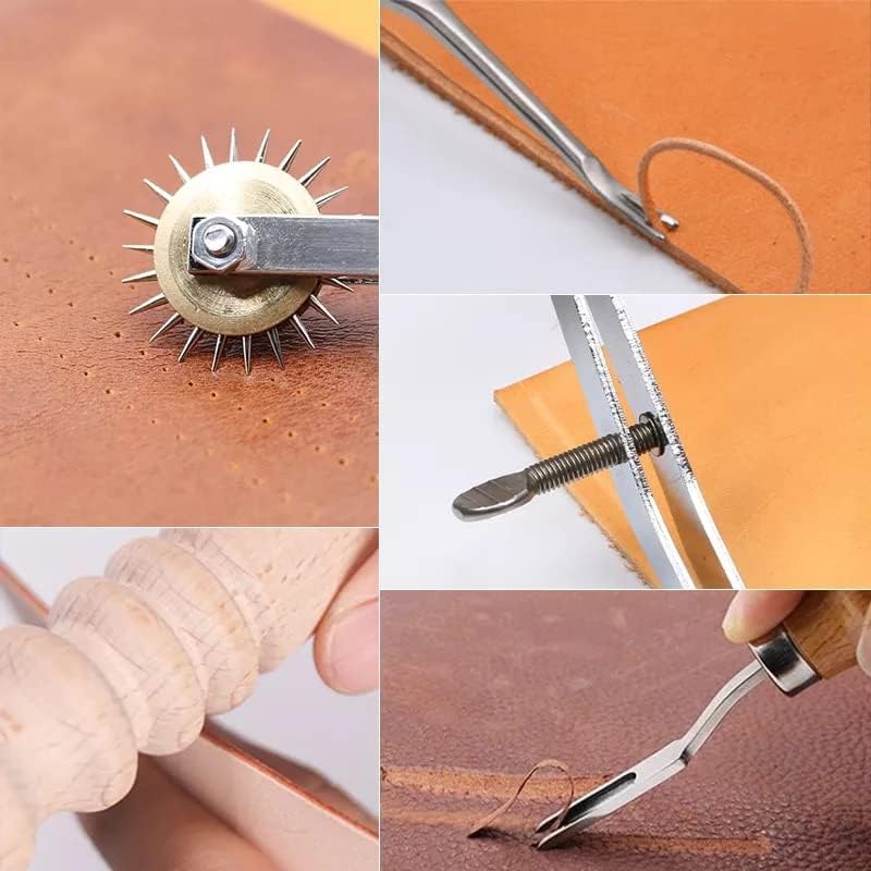 L7 Kit de ferramentas de artesanato profissional de couro profissional para calhas de escultura costura de