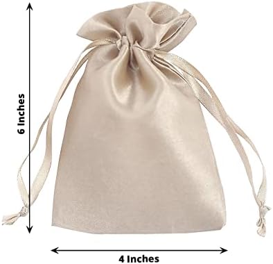 Balsa Circle 24 PCs 4x6 polegadas de casamento bege favorita sacos de cetim com bolsas de cordão