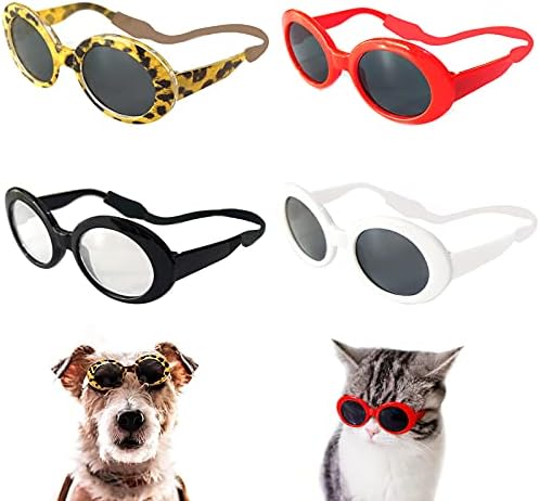 Retro oval cães pequenos gatos de olho de olho de festa favores de pet Óculos de sol de animais de