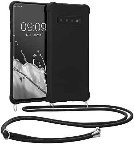 Case de Crossbody Kwmobile Compatível com Samsung Galaxy S10 Caixa - TPU Silicone Tampa com Strap - Black