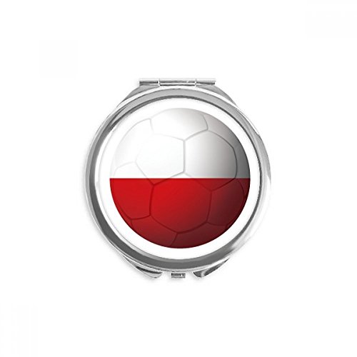 Polônia Nacional de futebol de futebol de bandeira Mão compacta espelho redondo vidro portátil de bolso