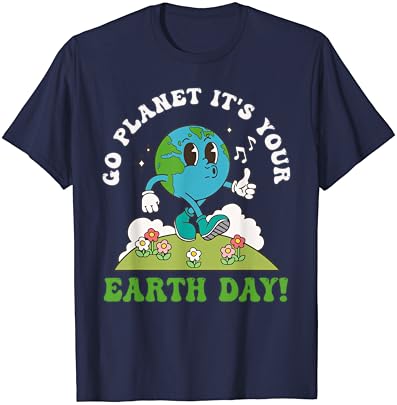 Vá planeta, é o seu dia da terra, salve o planeta retro groovy t-shirt