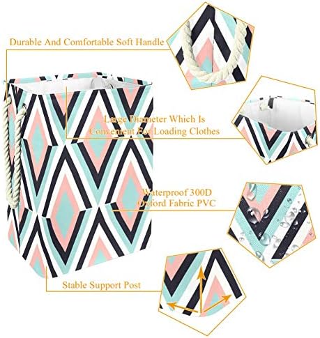 Padrão geométrico de Zig Zag Unicey Linhas coloridas de linhas coloridas cestam roupas de roupa suja de roupas