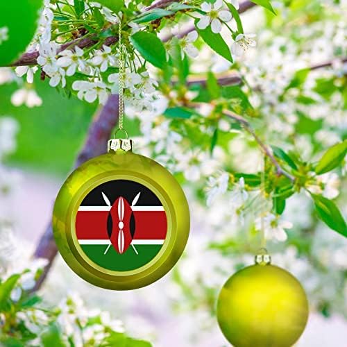 Ornamento de bola de natal do Quênia, bandeira das nações, ornamentos de bola de bandeira do Quênia para
