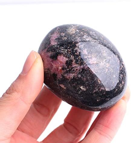 Heeqing AE216 1PC CRISTAL NATURAL Vermelho RhodoniteTetetBerblebled Stone polido Palmstone Pocket Stone