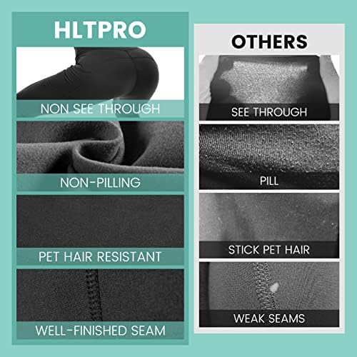 HltPro 3 Pack Capri Leggings Para mulheres com bolsos - Black High Wistomy Control Cappris Yoga
