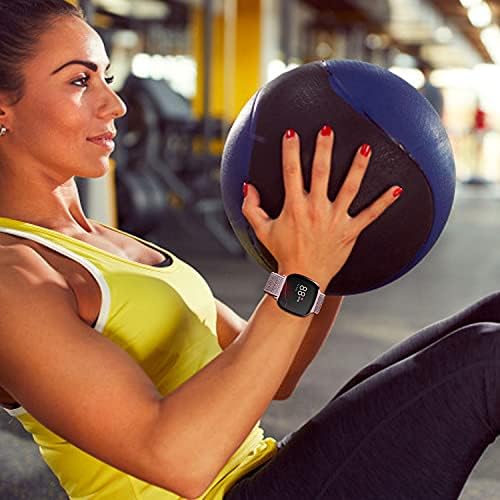 Relting Nylon Sports Loop Bands Compatível com Fitbit Versa 3/Fitbit Sense, Stranças de relógio respiráveis