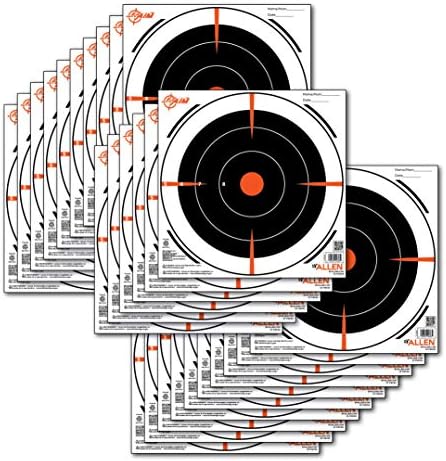 EZ Aim Paper Shooting Target Bullseye Target de Allen, 8 polegadas x 8 polegadas, 26 pacote, preto