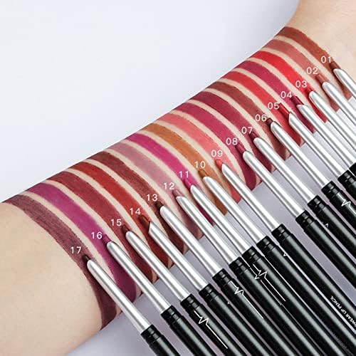 Vefsu 17 colorido Lip Lip Shadow Eyeliner Lipstick Lip lápis à prova d'água Lipstick duradouro com kit de maquiagem