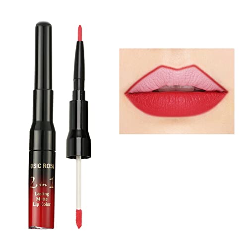 Maquiagem profissional Gloss Two to Head Lip Lip Pen.8ml foste duplo um líquido non stick batom lápis Lipstick