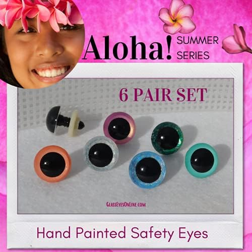 6 pares de segurança Eyes pintados à mão série ALOHA