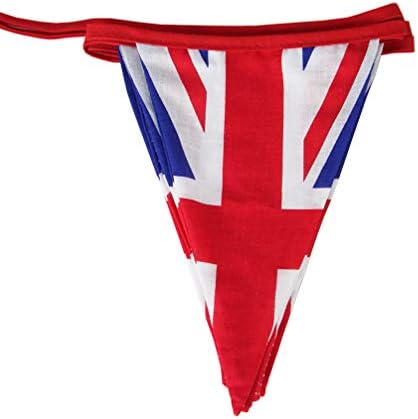 Kesyoo Pennant Banner Union Jack Bunting UK Flag 2pcs Bandeira britânica Triângulo Banner Banner Banner Garland