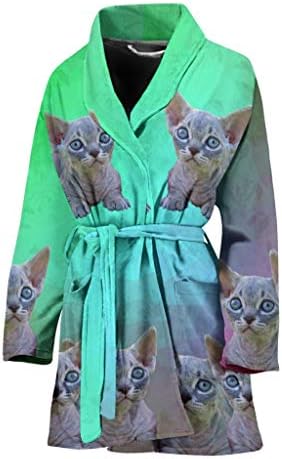 Robe de banho feminino de impressão de gato de Minskin
