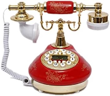 MJWDP Telefone antigo telefone antiquado Dial de botão antiquado, LCD Exibir telefone retrô de