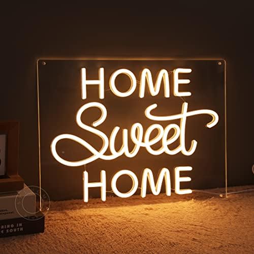 Sylhome Home Sweet Home LED SILHO DE LUZ NEON 15,8 x 11,5 Decoração de parede de arte USB SIGN ROMO