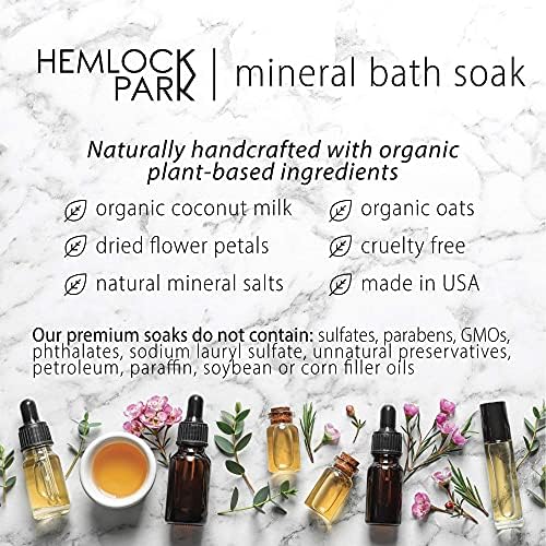 Hemlock Park Coconut Milk Bath Soak | Leite de coco orgânico, botânicos, mar morto, epsom e sais minerais rosa