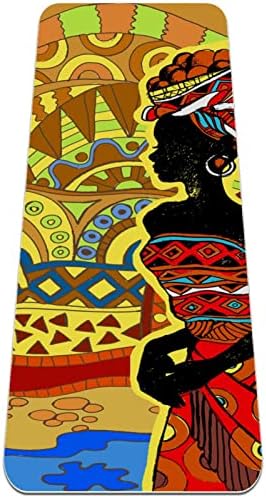 Todo o objetivo de Yoga Mat Exercício e Treino para Yoga, Mulher Africana Vintage étnica