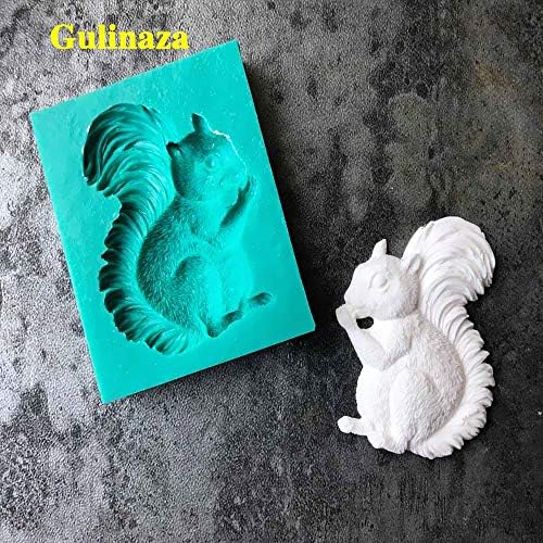 Gulinaza Squilo fofo engraçado Diy 3D Animal Silicone Mold Fazendo sabonete de chocolate com