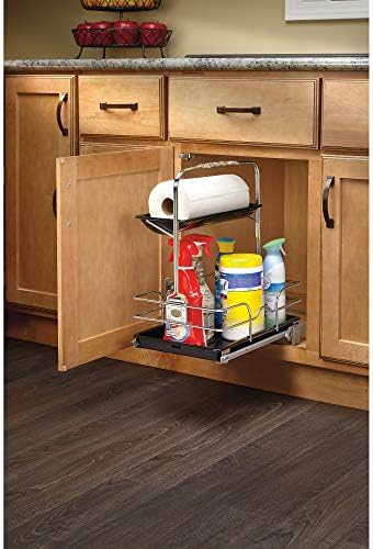 Rev-a-Helf 544-10C-1 Undersink Base Gabinete de limpeza Caddy para cozinhas, lavanderia ou armários