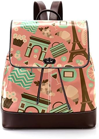 Mochila VBFOFBV para Mulheres Daypack Laptop Backpack Bolsa Casual de Viagem, Padrão de Viagem de Cartoon