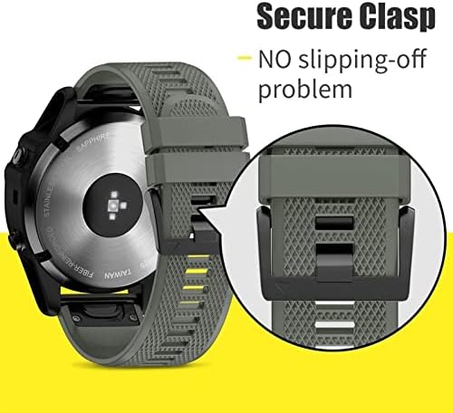 Ndjqy Sport Silicone Watch Band Pulp Screp para Garmin Fenix ​​7 7x 6x 6 Pro 5x 5 mais 3HR 22 26mm EasyFit