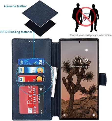 Huiflying para Galaxy S22 Ultra Caso, Caixa de carteira de couro Folio Flip Flip Flip com slots de cartão Stand