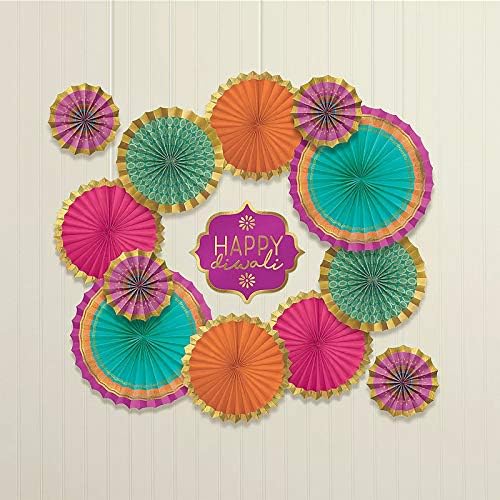 Stephanie Importa Conjunto de 13 Diwali Paper Fan Decorating Pack