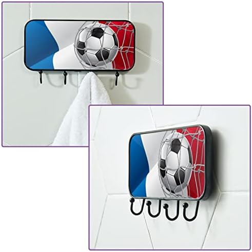 Ganchos adesivos ganchos de parede pesada para pendurar, futebol de bandeira da França, ganchos de toalhas de