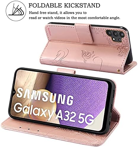 Caixa telefônica da capa da carteira de couro Kazineer para Samsung Galaxy A32 5G, com slots de suporte
