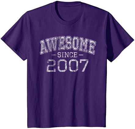 Awesome desde 2007 estilo vintage nascido em 2007 T-shirt de presente de aniversário