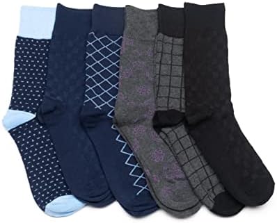 Tom Lawrence Dress Socks for Men - Meias de algodão para homens 9-12 tamanho - 6 pares pacote