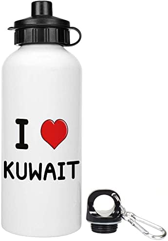Azeeda 400ml 'eu amo Kuwait' Kids Reutilable Water / Drinks Bottle