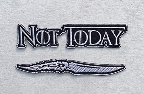 Par de hoje não hoje, a adaga de Arya Stark Patches Game Of Thrones inspirou ferro bordado em sele