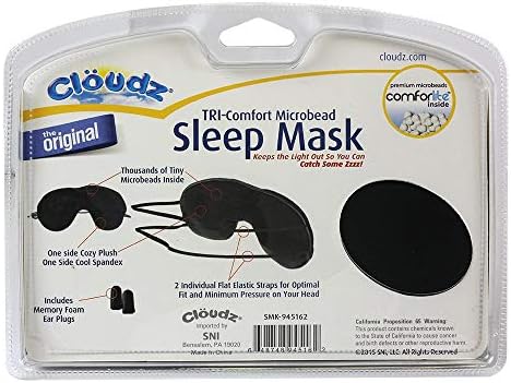 Clöudz Tri-Comfort Microbead Sleep Mask com tampões para os ouvidos