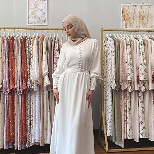 Vestido muçulmano branco lzeal para mulheres abayas orar roupas islâmicas burkas para mulheres