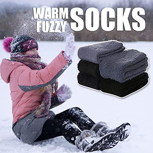 Dosoni Womens Fuzzy Slipper Socks Super macio conforto macio de microfibra quente Dormindo meias de inverno 5