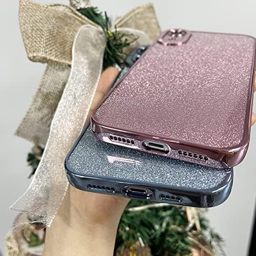 Fycyko Compatível com iPhone 12 Pro Case Glitter Luxury Cutelo Flexível Cover Protection Camera Profter