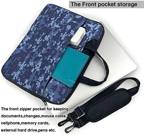 Padrão de camuflagem azul bolsa de laptop portátil/bolsa de computador com alça superior