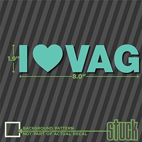 I Heart vag - 8 x 1,9 - adesivo de decalque de vinil engraçado odeio vagina suja