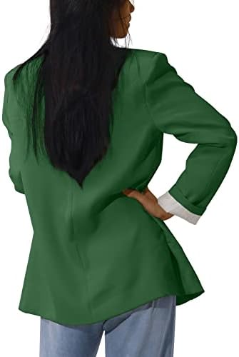 Jaquetas blazer para mulheres, traje de negócios de manga longa Terno casual do cardigã frontal