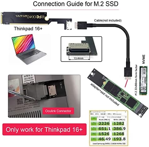 Chenyang M.2 para SF-8612 Adaptador, Oculink SFF-8612 para NVME PCIE M-key Host Adapte para ThinkBook 16+