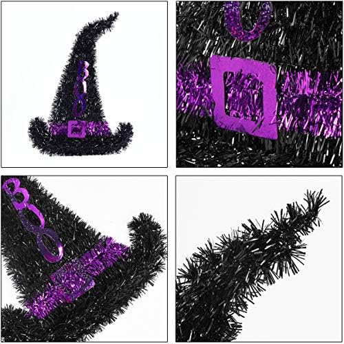 Besportble Witch Hat Wall Wall Ornament Hat Hat Tinsel Hit Hat para Festas Costume Acessório 2pcs 11.5 X16