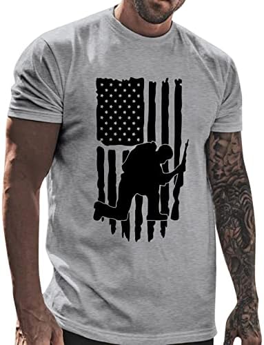 Camiseta patriótica masculina vintage American Flag American Graphic Tees T-shirt de manga curta
