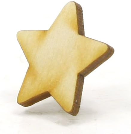 MyLittlewoodshop - PKG de 100 - estrela - 1 polegada por 1 polegada com pontos arredondados e madeira