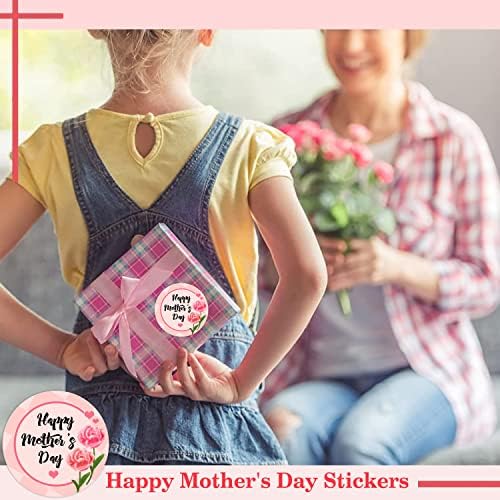 2 polegadas felizes adesivos do dia das mães Floral Mothers Day Presente Tags do Dia das Mães Apresenta