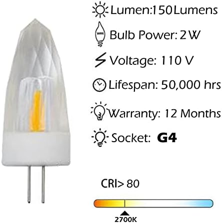 Lâmpadas de lâmpadas G4 lâmpadas bi-pinos lâmpadas de base 1W lâmpadas de lustre de cristal mini-lustres de cristal