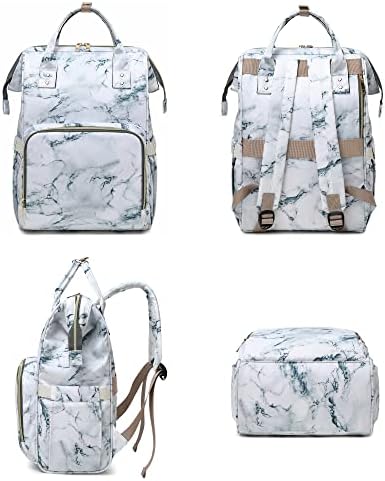 Mochila de laptop de mármore de Yusudan para meninas femininas, backpacks da faculdade Bolsa de