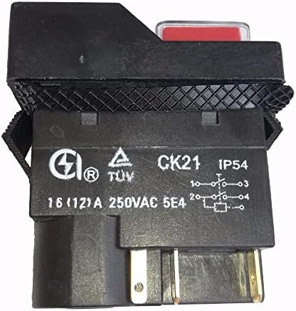 2pc 5pins CK21 16 A 250VAC Eletromagnético Auto-bloqueio de botão Off Push Butchet Switches para Máquina de