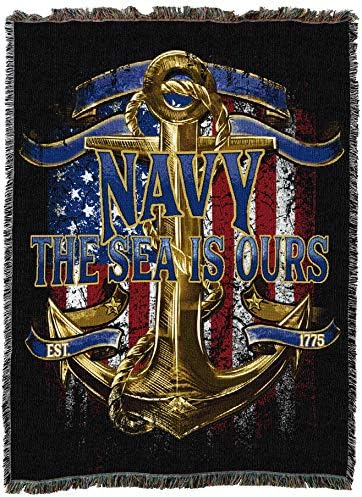 Pure Country Weavers PCW - Marinha dos EUA O mar é nosso cobertor XL - Presente Tapestry Militar