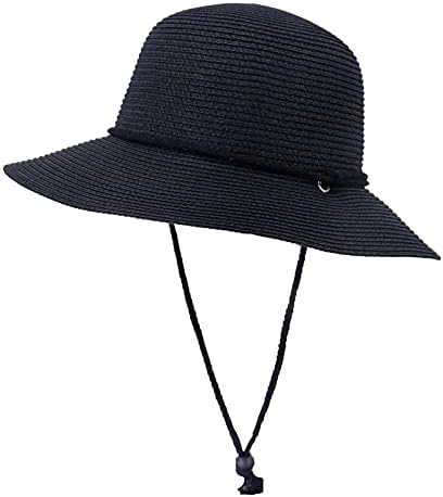 Chapéu de palha de palha largo da mulher, capa de tampa ao ar livre de verão para o chapéu de sol